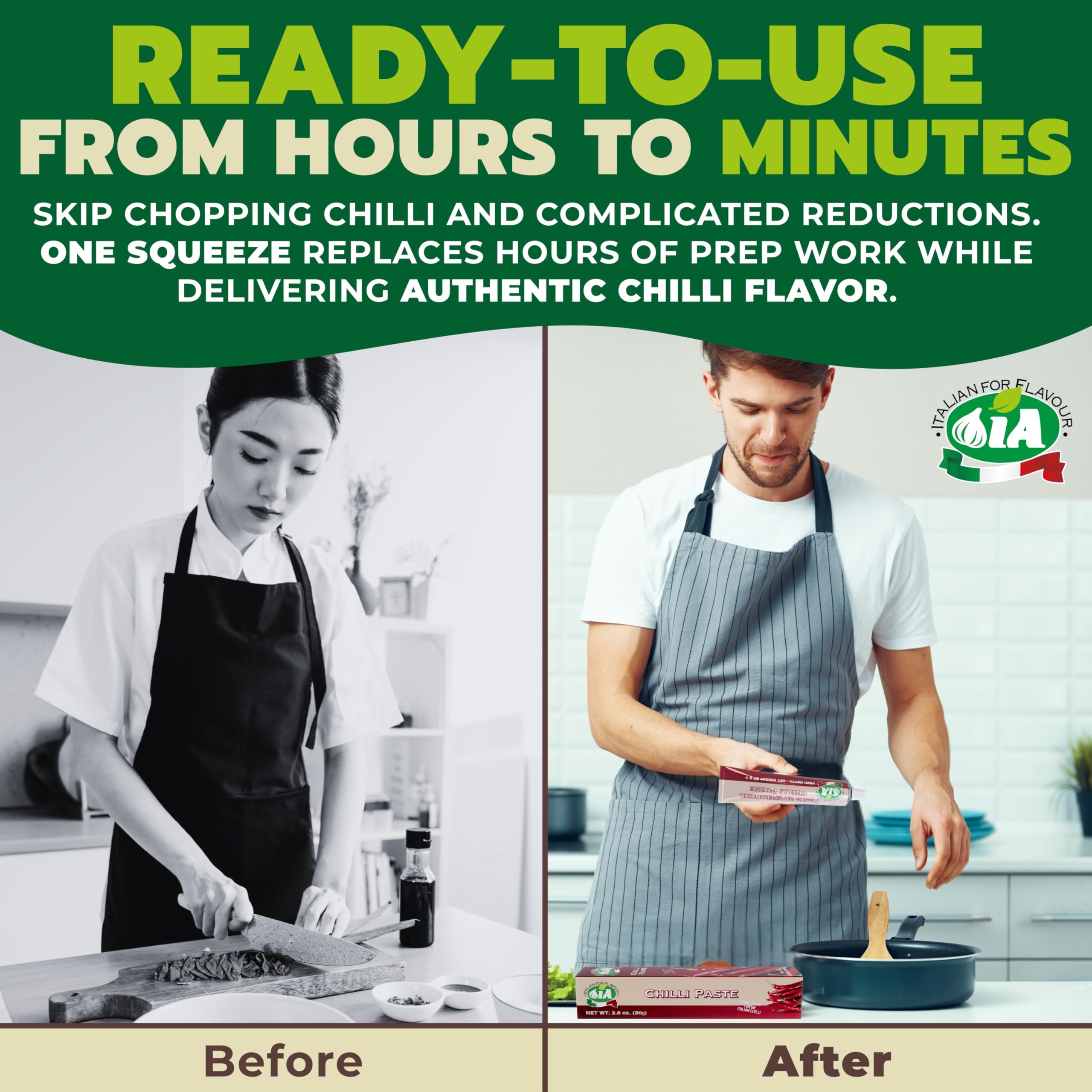 IA Chilli Paste dispensing tube preserves freshness and minimizes waste.