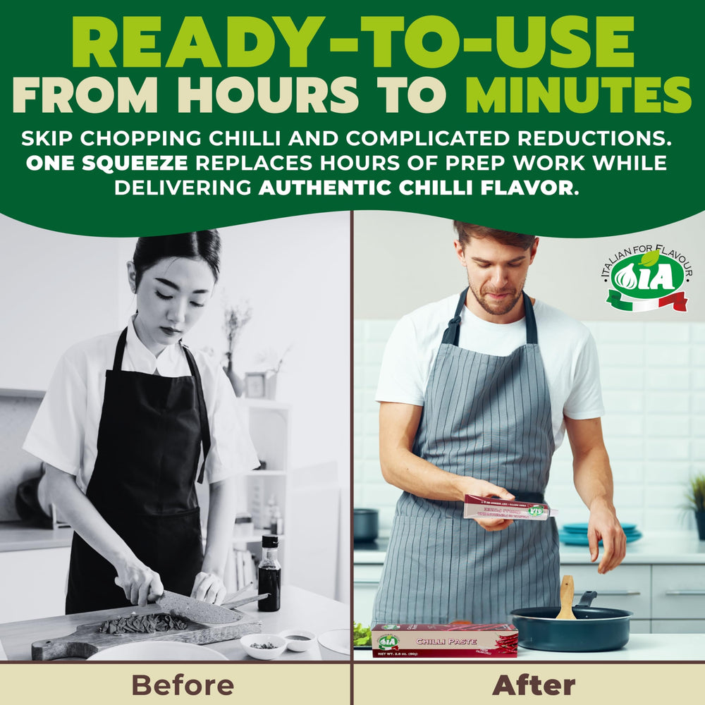 IA Chilli Paste dispensing tube preserves freshness and minimizes waste.