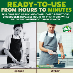 IA Garlic Paste in a pan for sautéing and easy sauces.