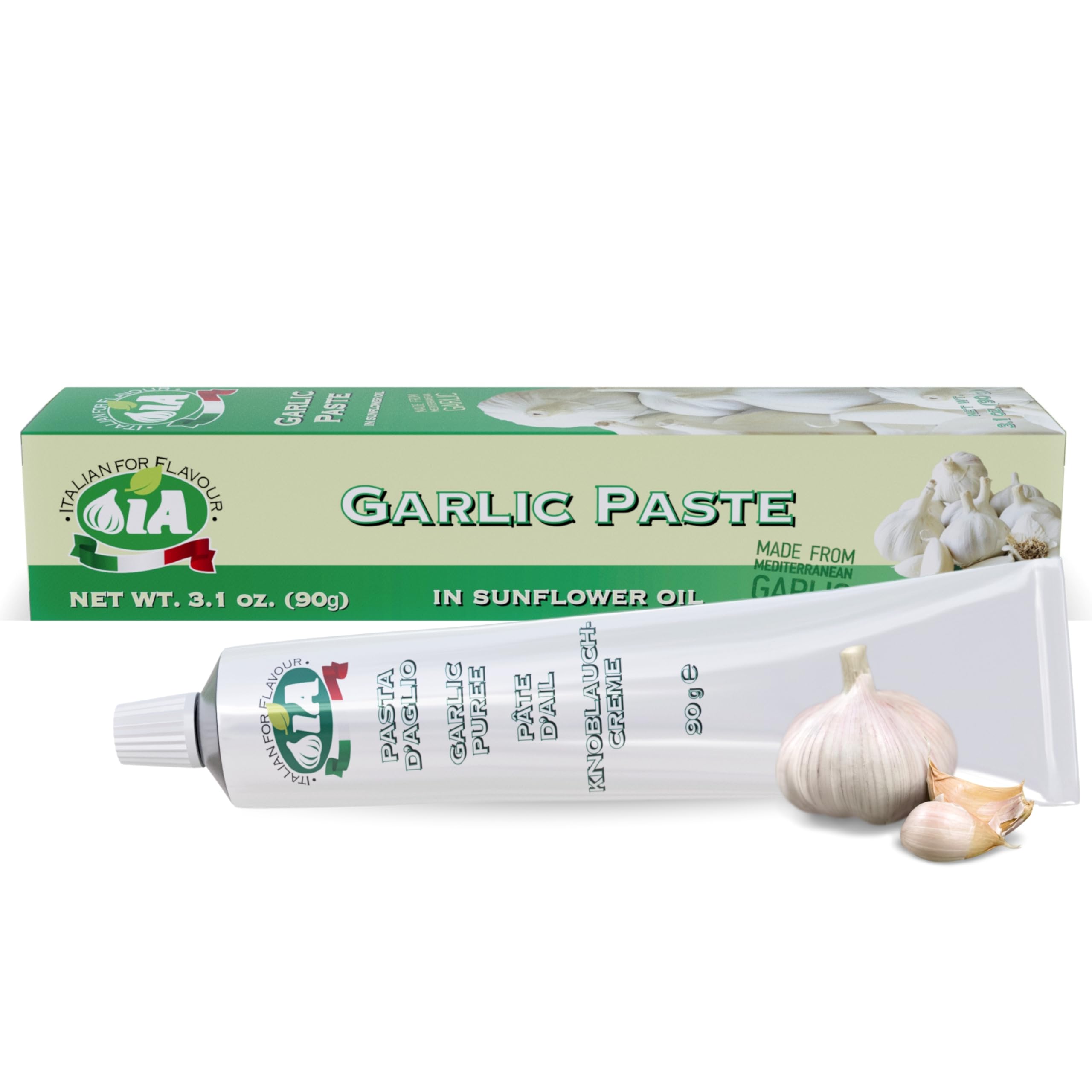 IA Garlic Paste tube delivers ready-to-use garlic flavor for quick weeknight meals.
