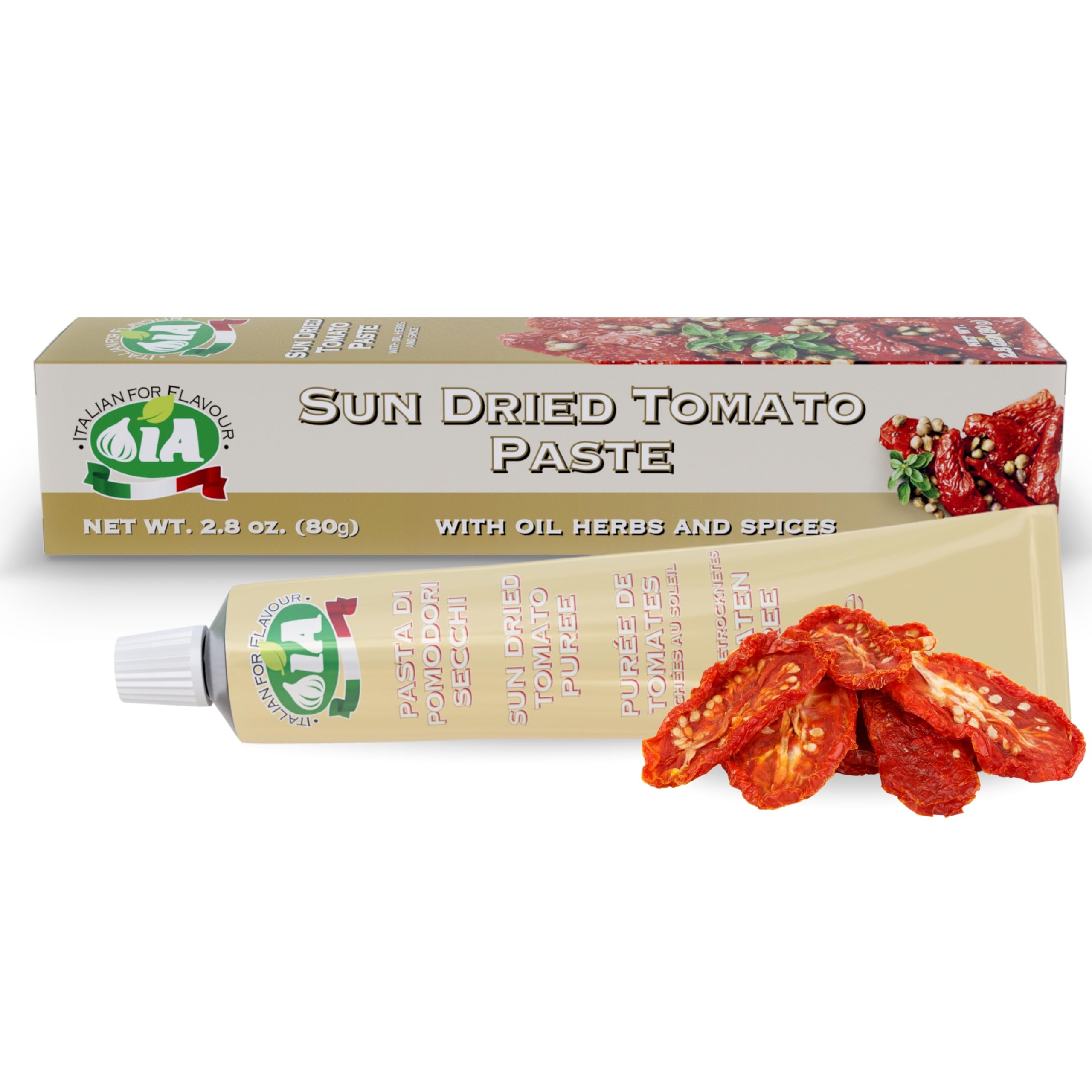 ITALIAN FOR FLAVOUR IA sun-dried tomato paste tube ready to use for quick flavor boosts.