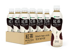 Ito En Black Milk Tea bottle pour shows rich flavor and creamy sweetness.