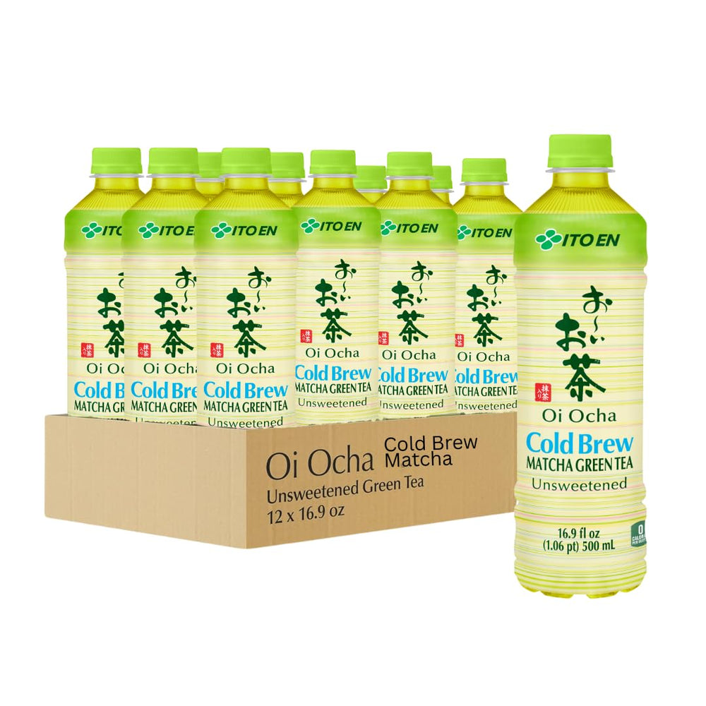 ITO EN Oi Ocha Matcha Green Tea cold glass shows refreshing, sugar-free hydration.