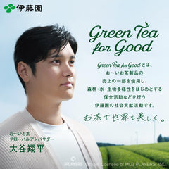 Itoen Genmaicha tea bag close-up shows 2-3g sachets for precise strength.