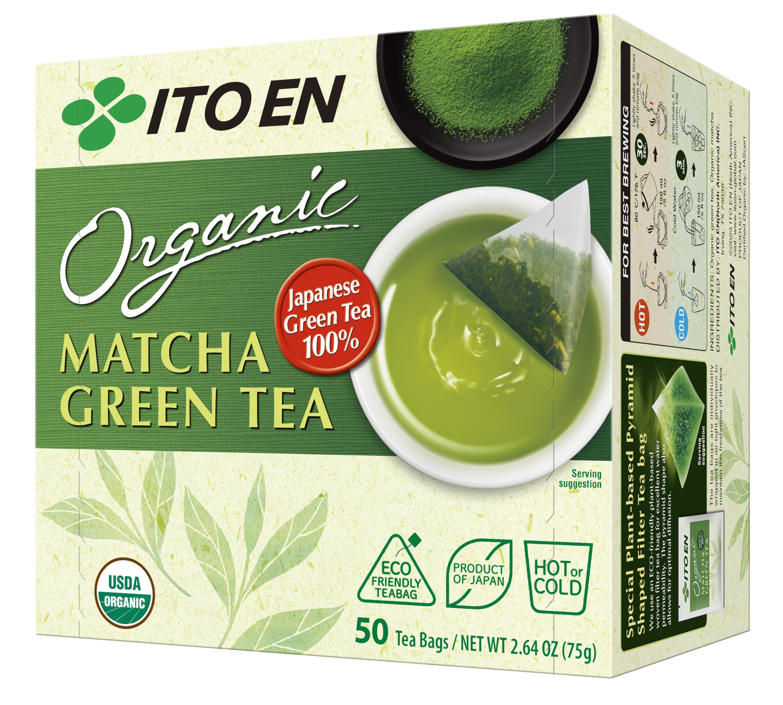 Ito En organic matcha tea bags for rich aroma and quick daily brew