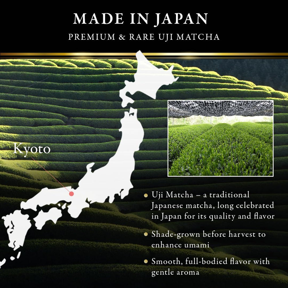 Itohkyuemon matcha powder closeup reveals vibrant green color