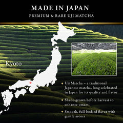 Itohkyuemon matcha powder closeup reveals vibrant green color