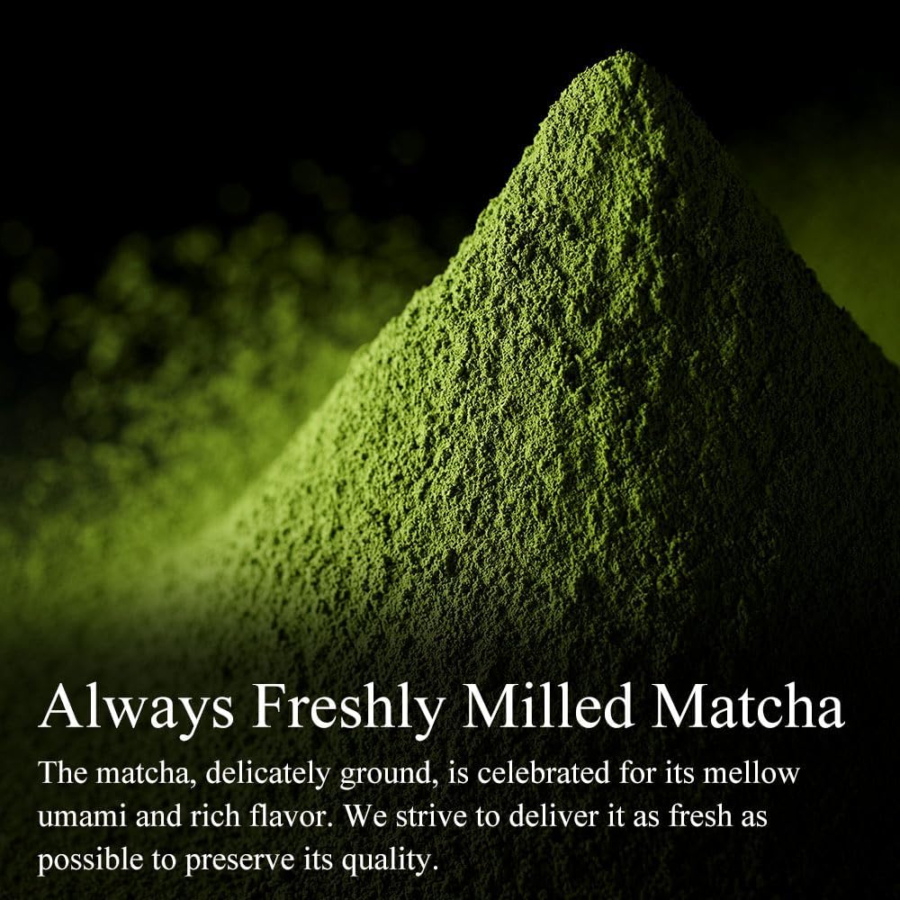 Itohkyuemon matcha smoothie ingredient adding natural energy and color.