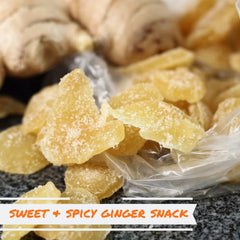It's Delish ginger candies, sugar-coated chews, great for flavor in tea.
