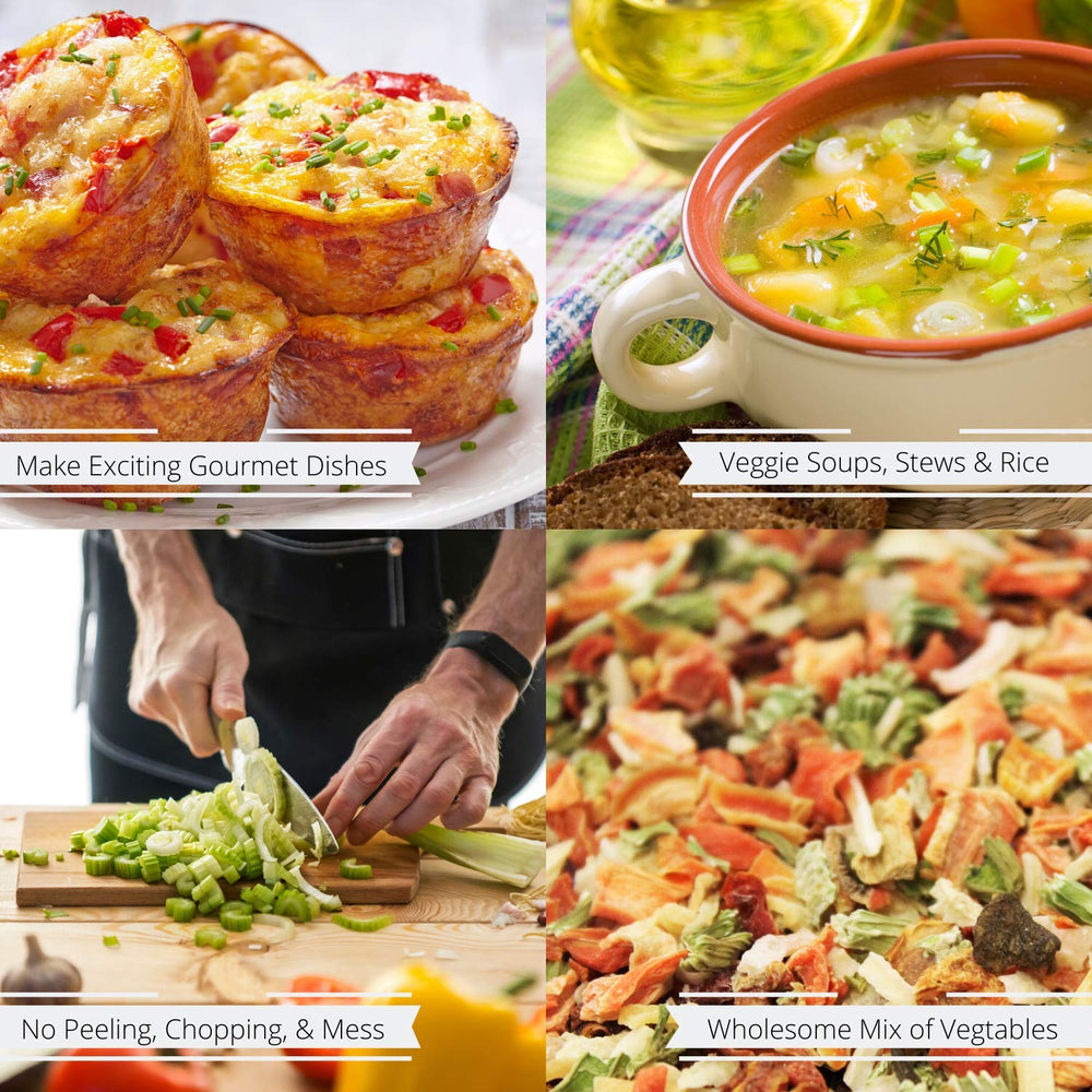 It's Delish reconstitute with water for veggie-rich soups in minutes