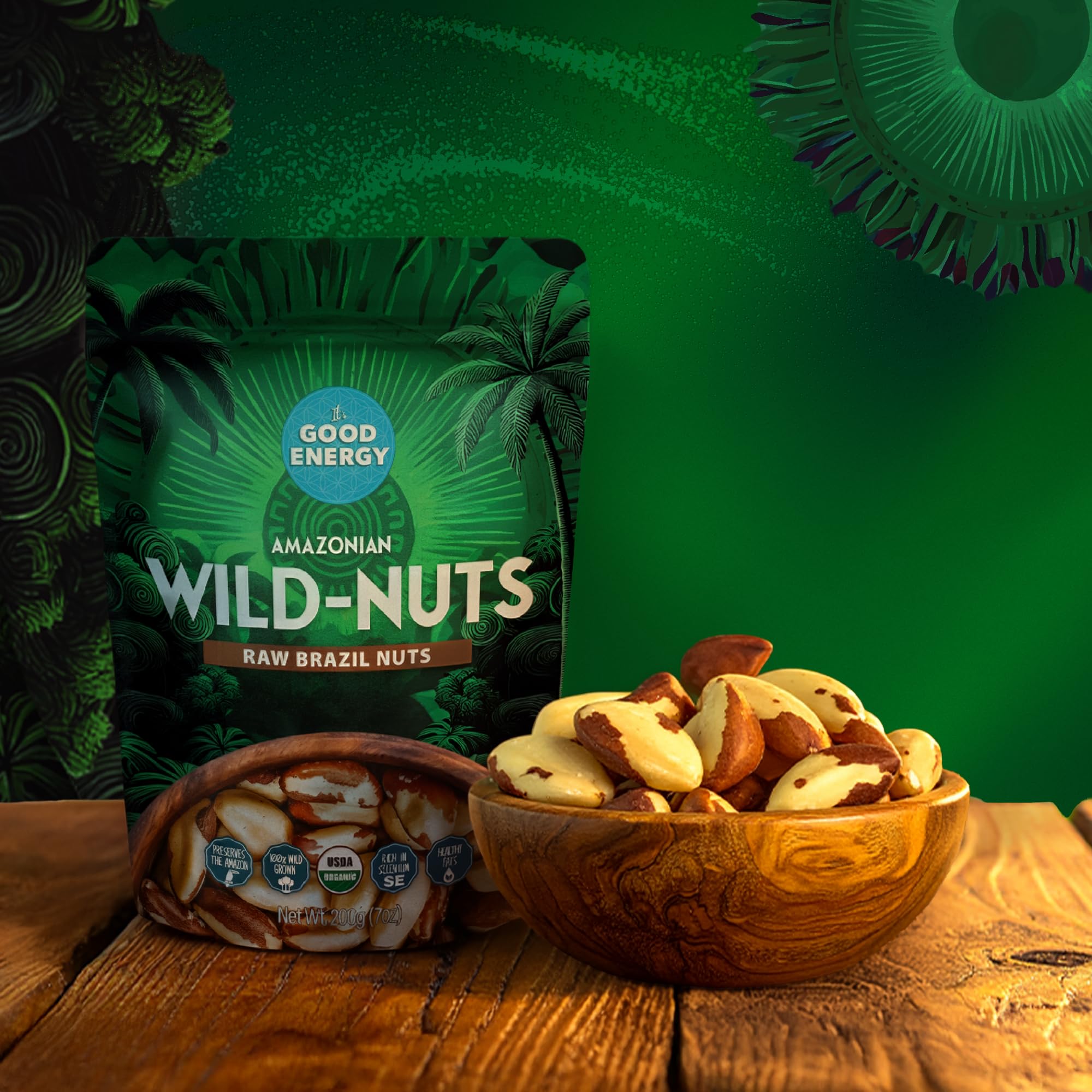 It's Good Energy Brazil Wild Nuts ingredient shot—great for baking and trail mix.