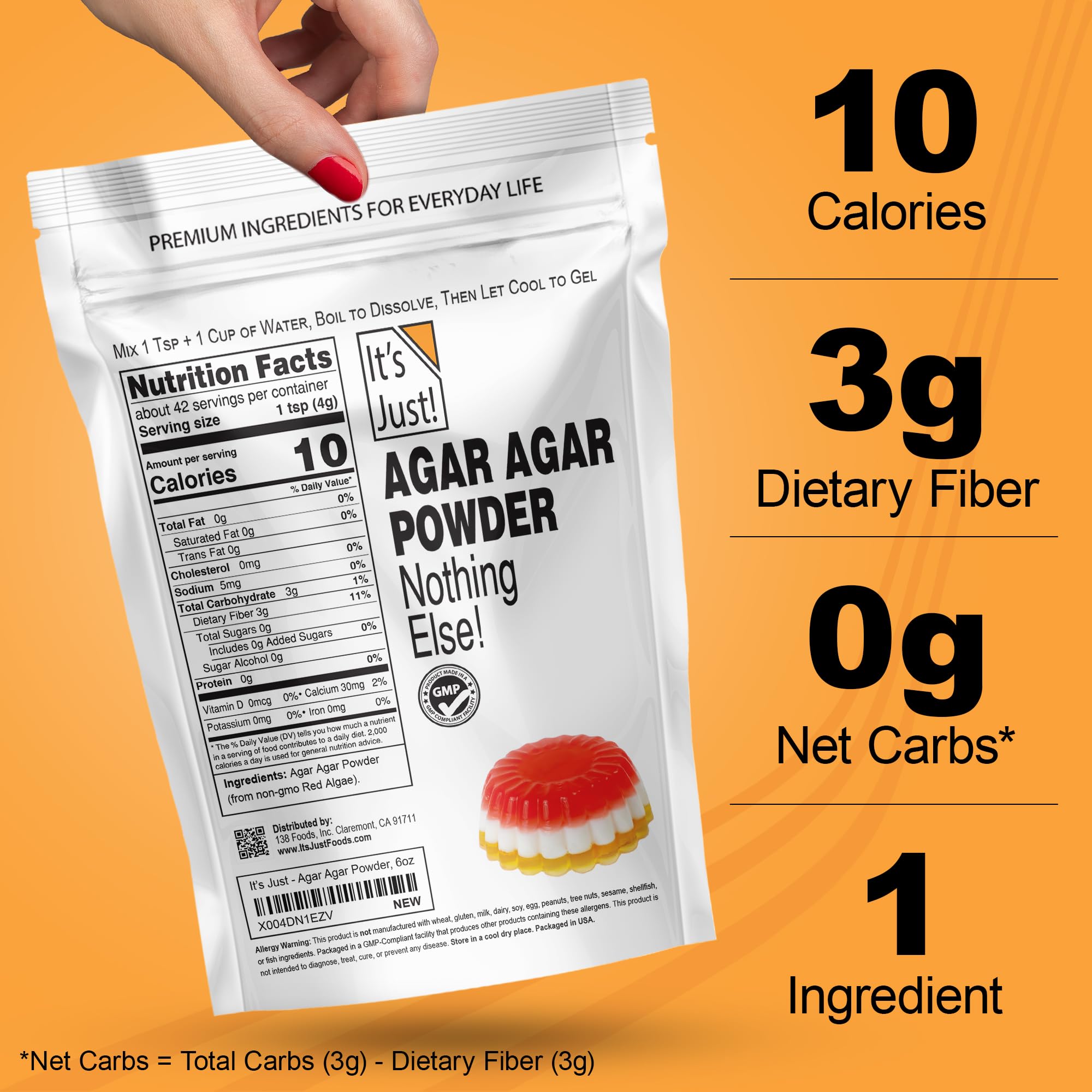 Its Just! Agar Agar Powder thickens dairy-free custards for a silky texture.