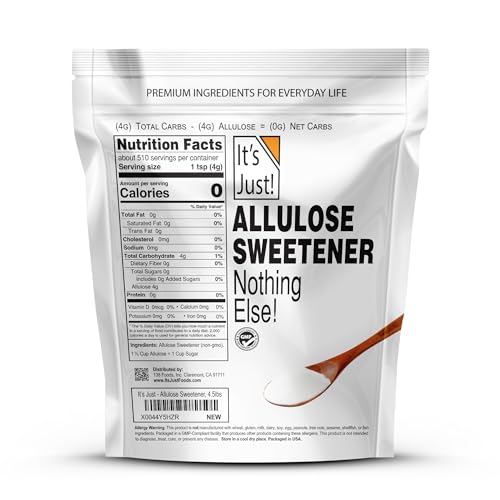 It's Just! Allulose granules close-up suitable for baking and desserts.