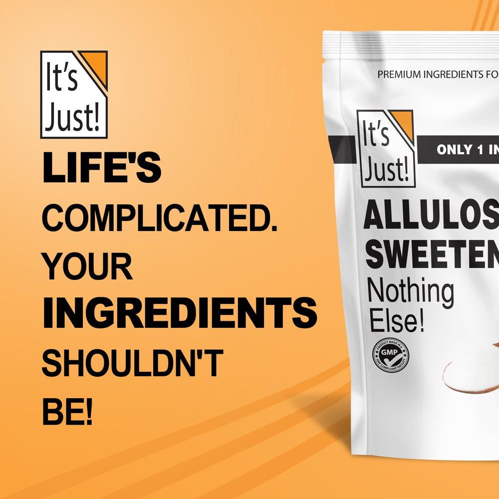 It's Just! Allulose keto-friendly sweetener packaging communicates easy everyday sweetness.