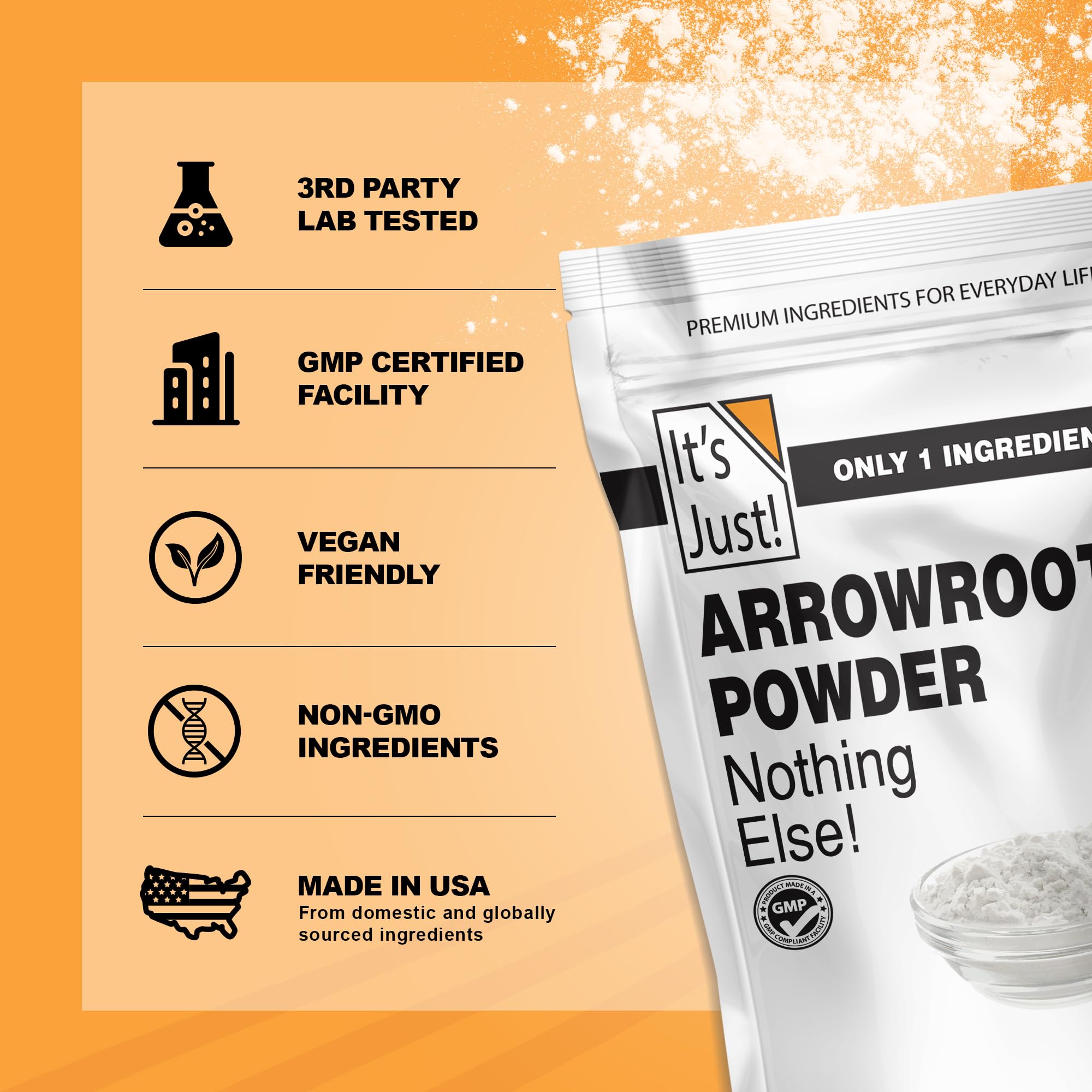 Its Just Arrowroot Powder for natural beauty applications.