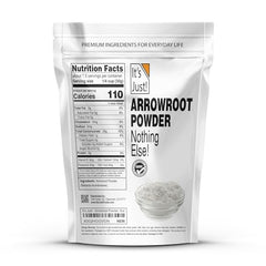 Its Just Arrowroot Powder in stand-up pouch, resealable for freshness.