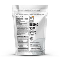 It's Just! baking soda food-grade label signals safe cooking use.