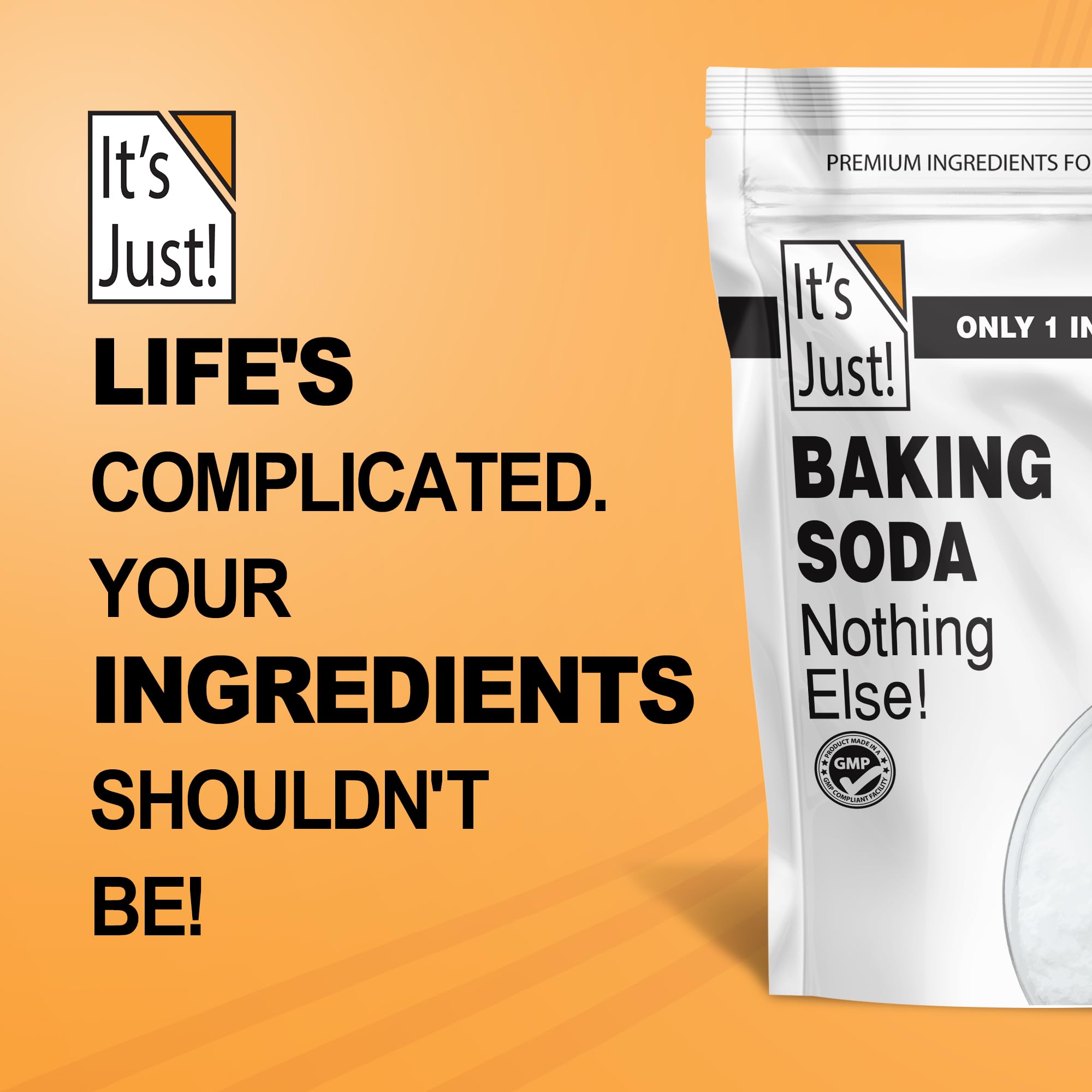 It's Just! baking soda batch with third-party testing for purity.