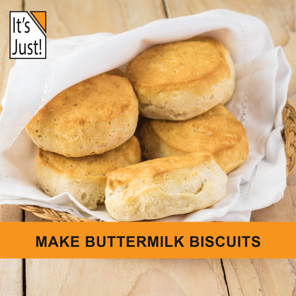 Its Just Buttermilk Powder blends into batters for biscuits and pancakes.