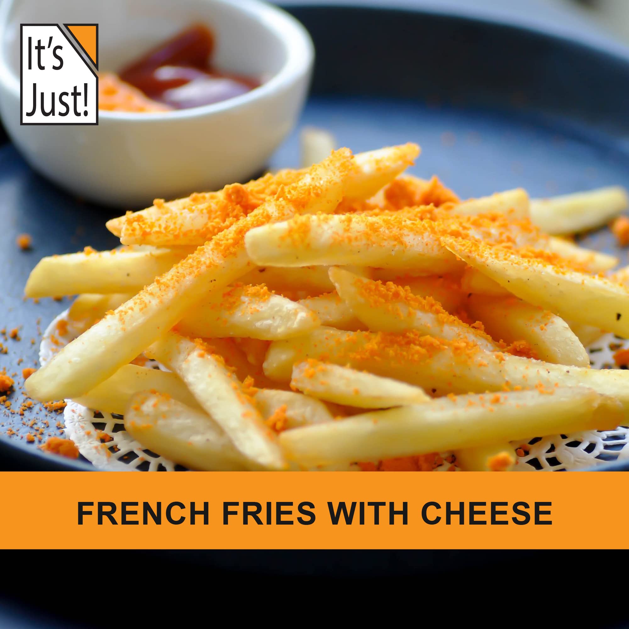 It's Just! cheddar cheese powder on roasted veggies enriches flavor.
