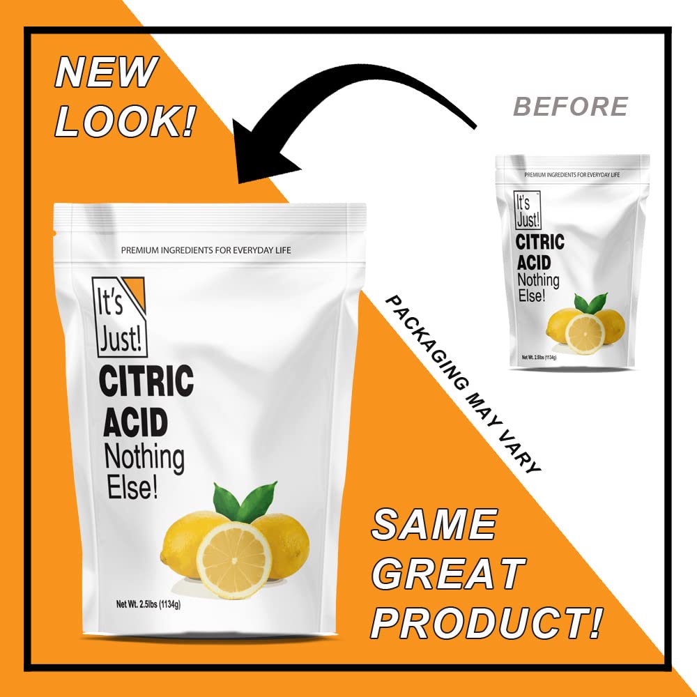 It's Just! citric acid product of Thailand label highlighting origin.