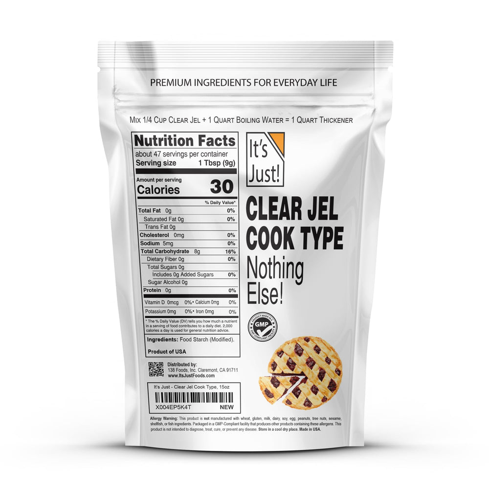 It's Just! Clear Jel powder in a bowl for smooth gravies and fillings.