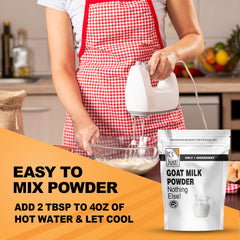 It's Just! goat milk powder measuring scoop for quick, accurate portions