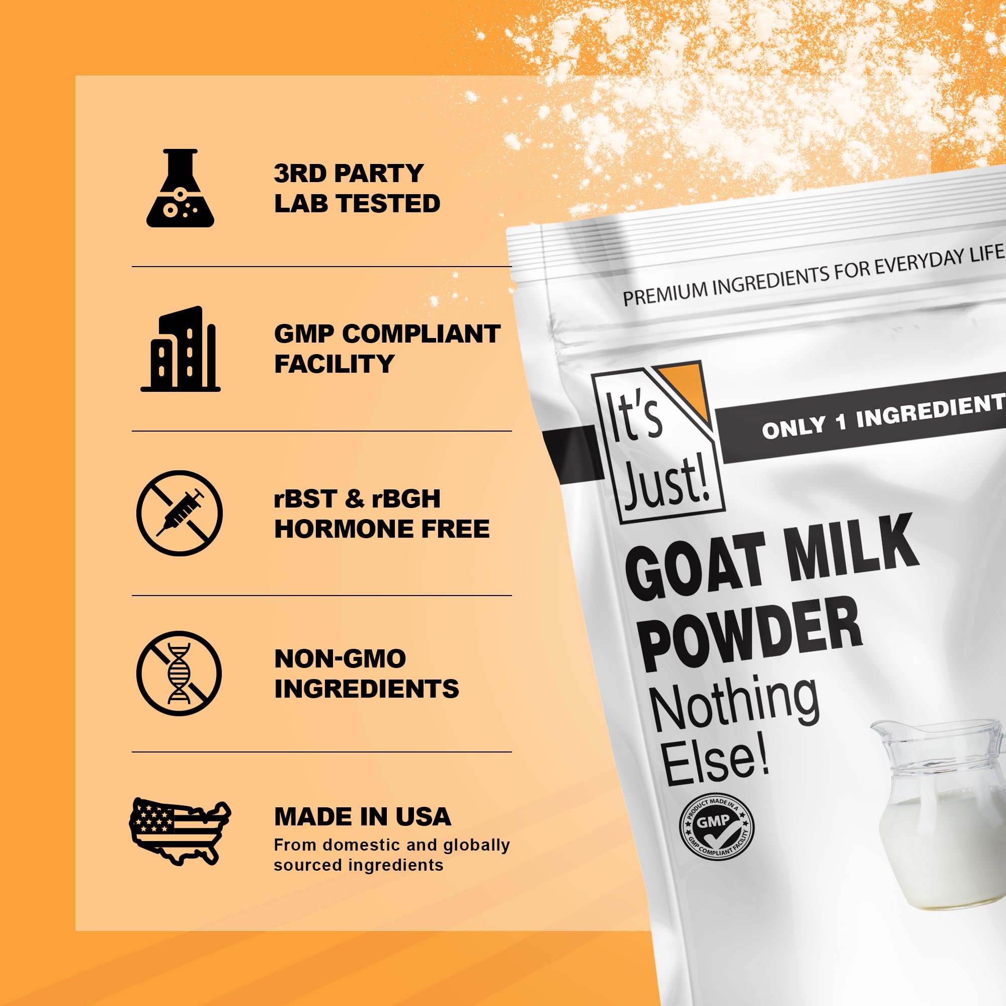 It's Just! goat milk powder topping yogurt to boost protein