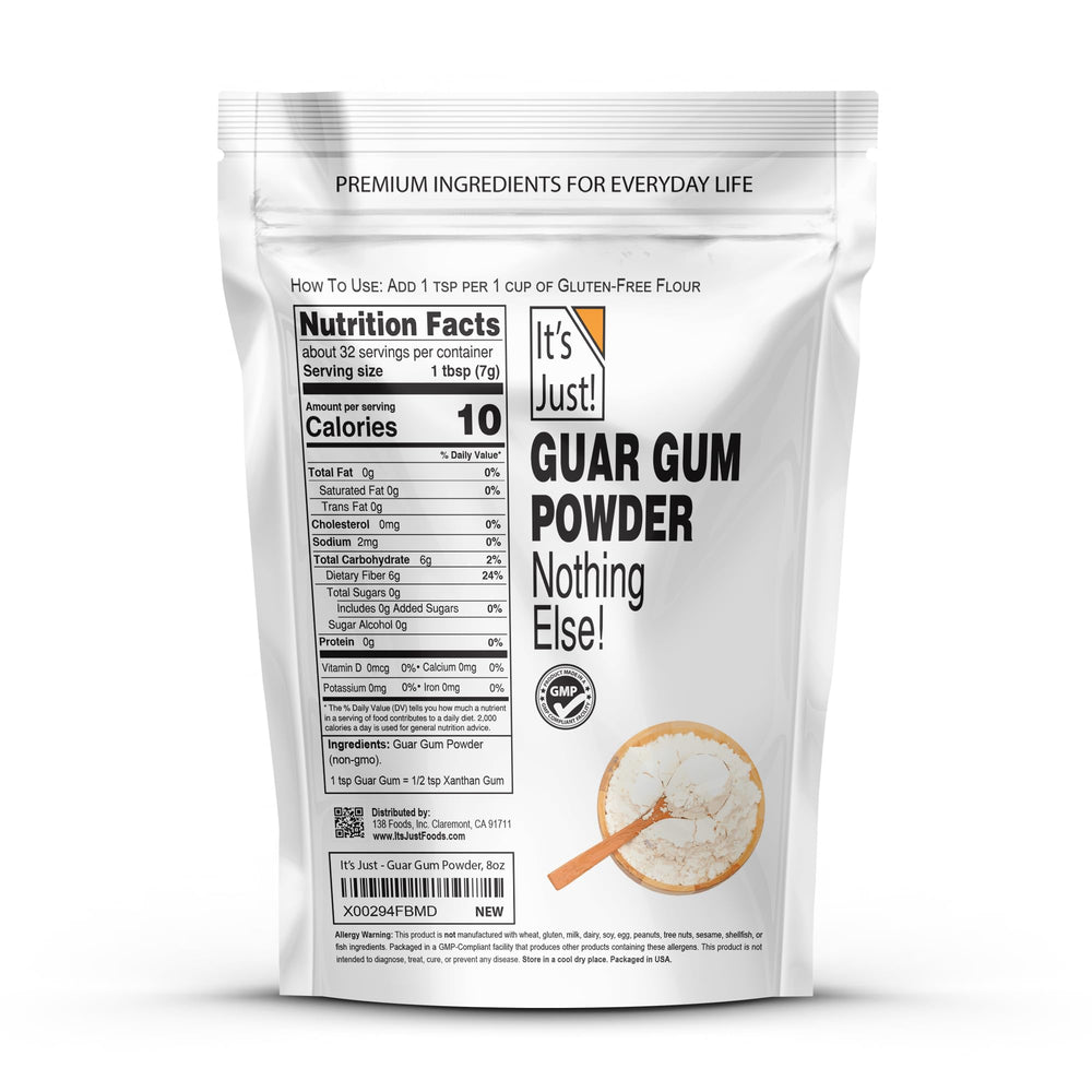 It's Just! Guar Gum pour spout for quick thickening of yogurt and dressings.