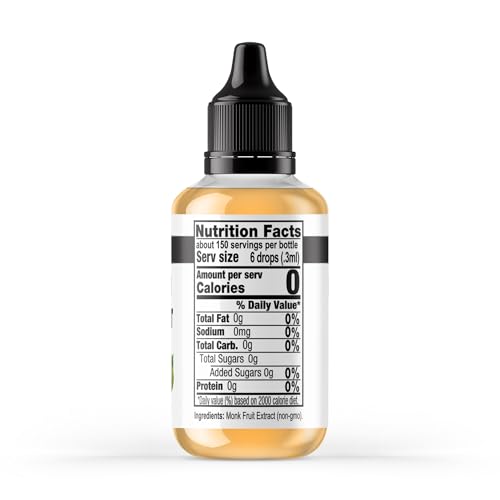 It's Just! monk fruit extract drops ready to measure for beverages.