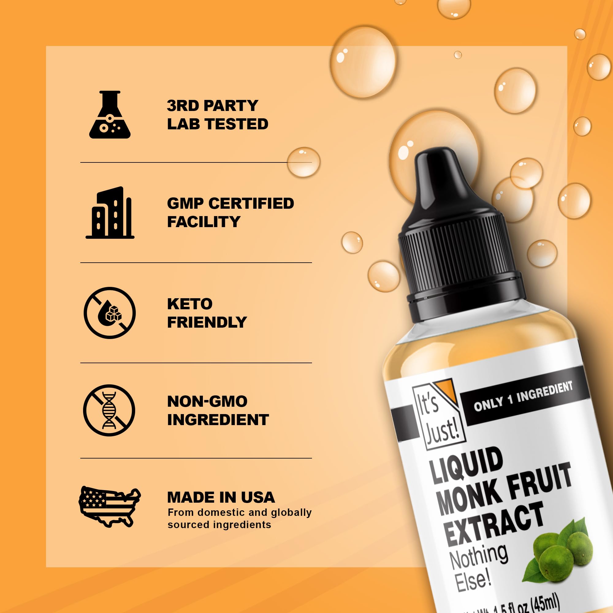 It's Just! label shows clean ingredients and QR testing results.