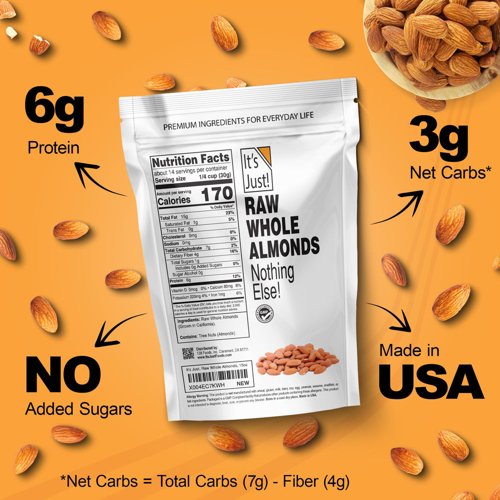 Its Just almonds offering a nutrient-rich snack option for vegan and gluten-free diets