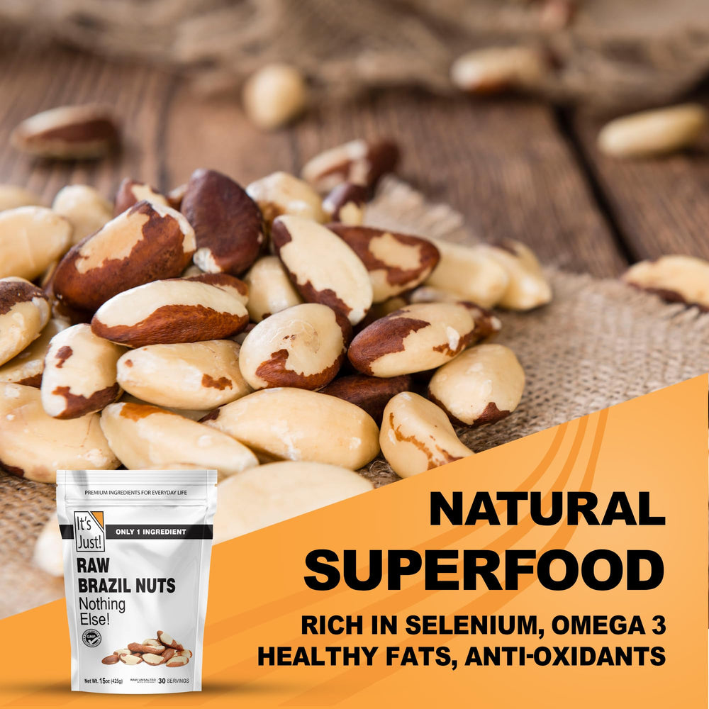 It's Just! Brazil nuts in bowl ready to snack or cook.