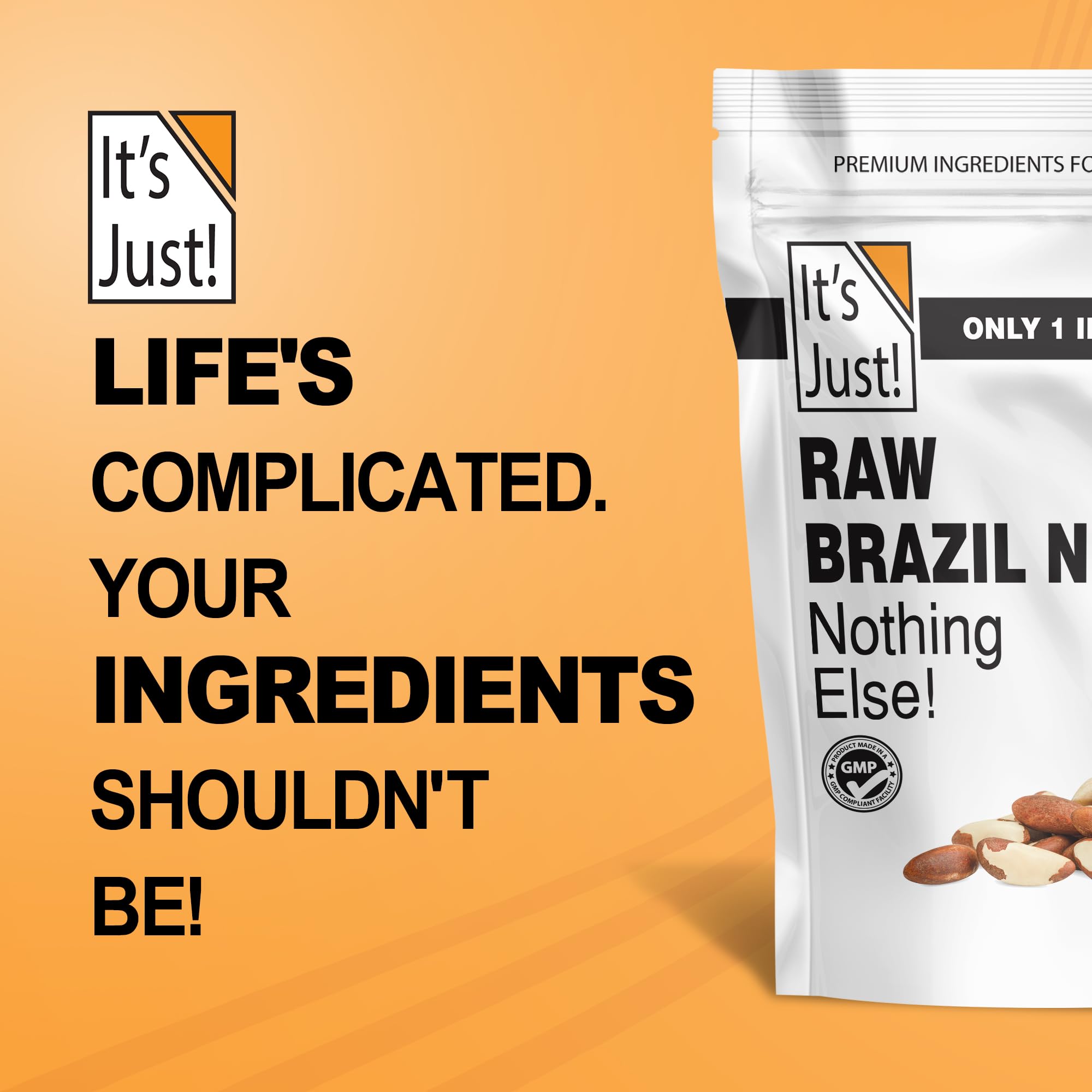 It's Just! packaging label closeup noting non-GMO and USA packing.