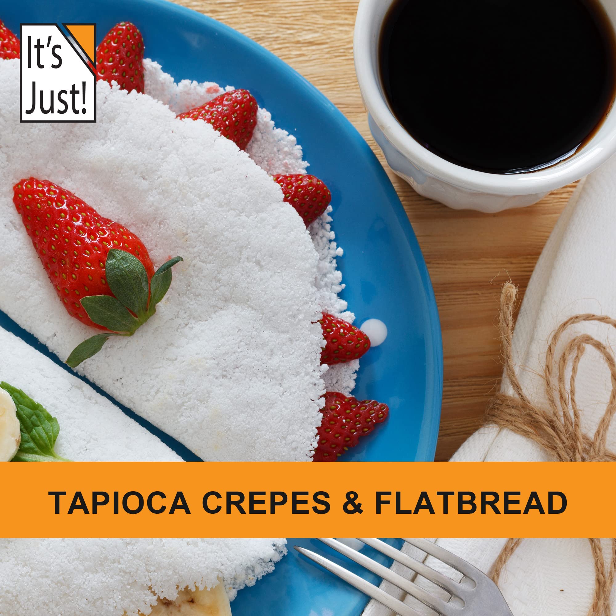 It's Just! Tapioca Flour in a mixing bowl for baking.
