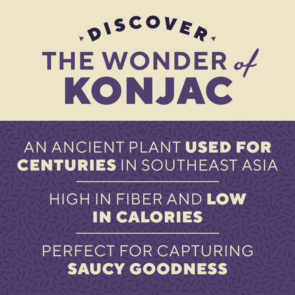 It's Skinny Pasta nutrition label highlights low calories and zero net carbs.