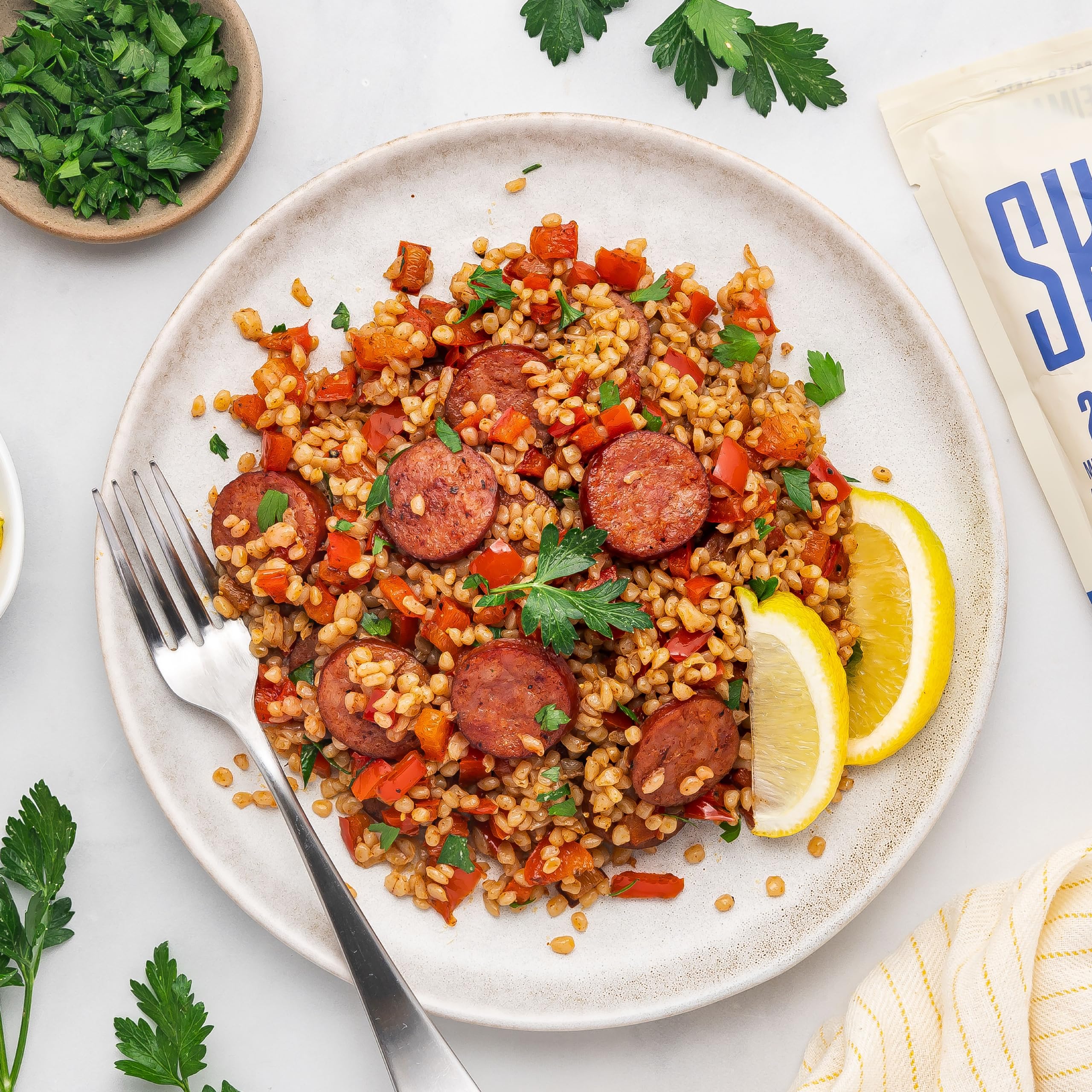 Its Skinny Pearl Couscous simmering in a saucepan—ready in minutes.