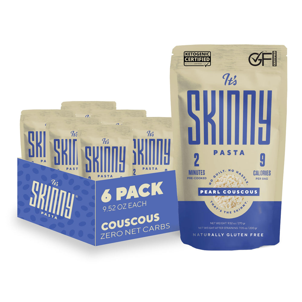 Its Skinny Pearl Couscous pack front—low calorie, gluten-free option.