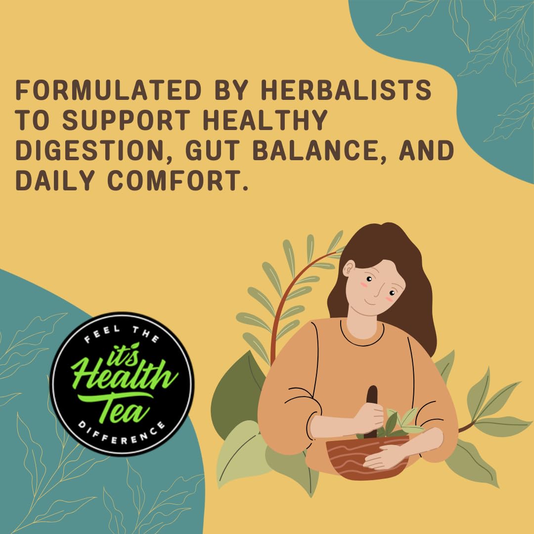 ItsHealthTea brewing-steep scene highlights relaxation and gentle digestion.