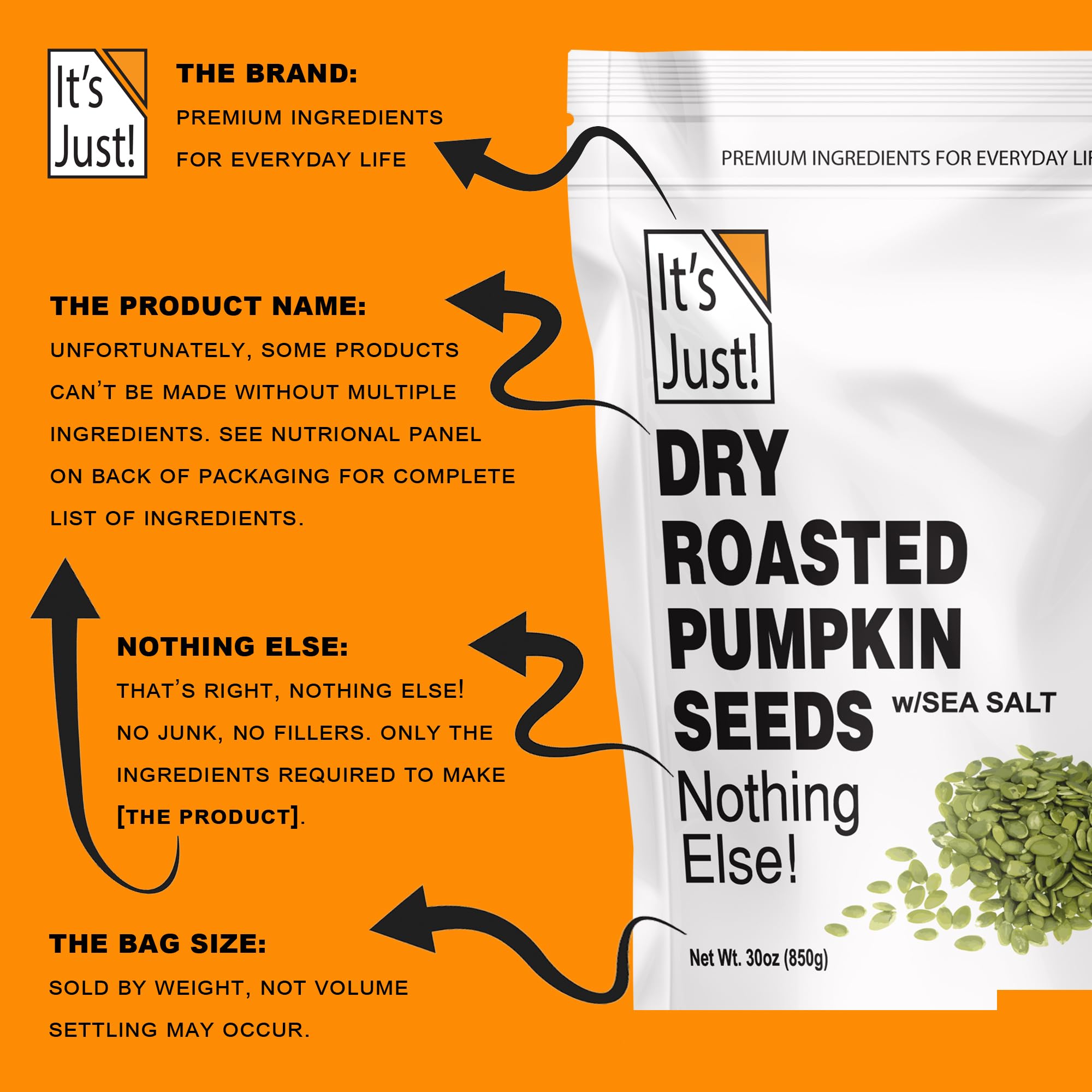 It's Just! pumpkin seeds sprinkled on yogurt for protein-friendly breakfast