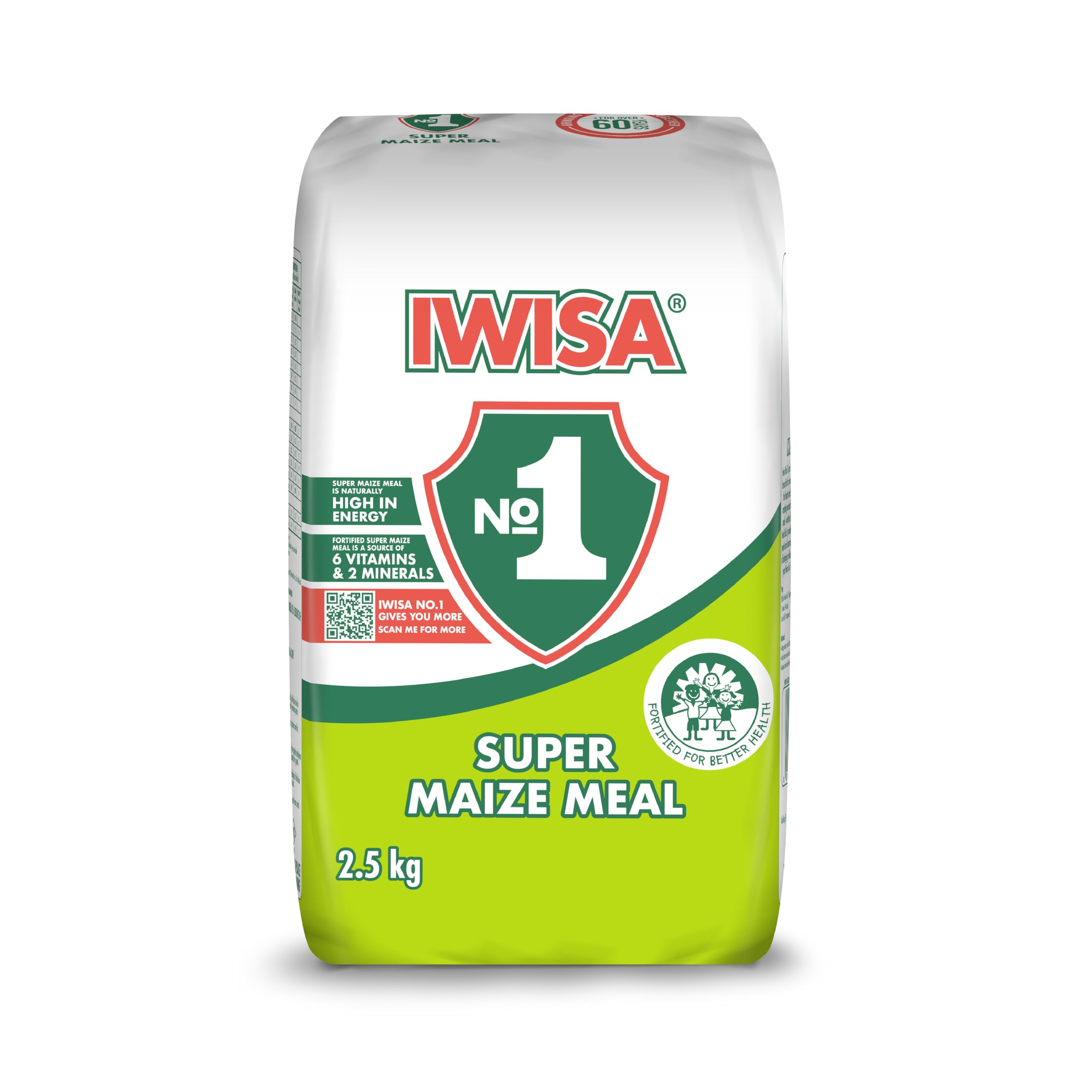 Iwisa Super Maize Meal 2.5kg pack shot, versatile breakfast staple.