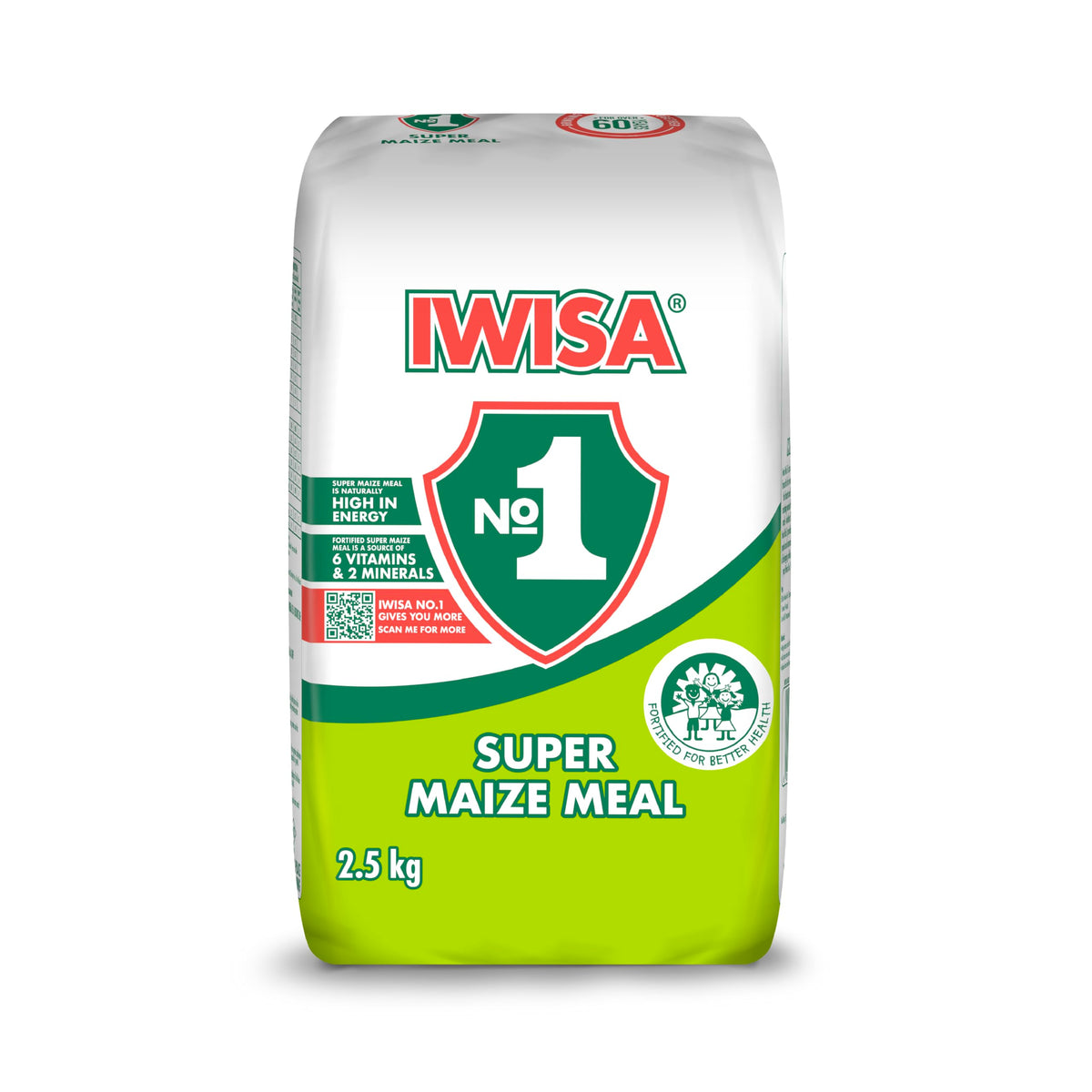 Iwisa Super Maize Meal 2.5kg pack shot, versatile breakfast staple.
