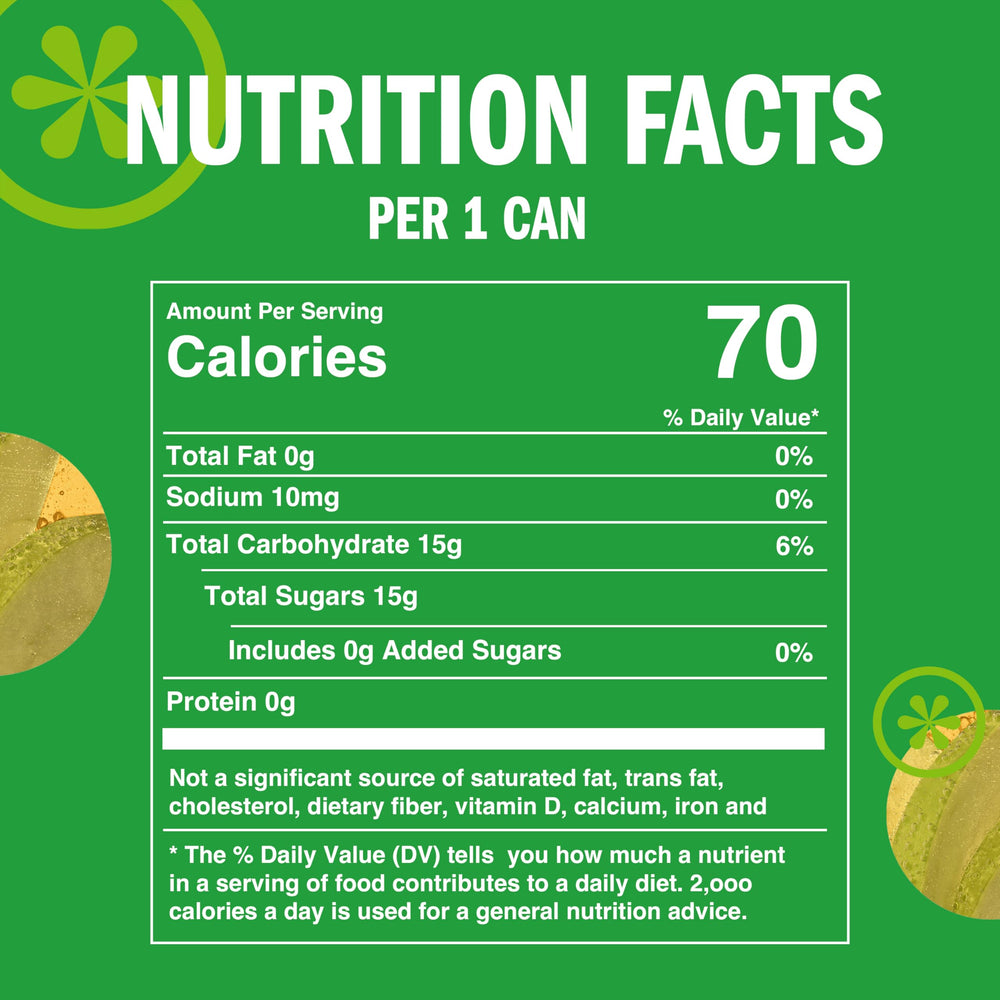 IZZE Apple sparkling can closeup highlights bubbly texture and no added sugar.