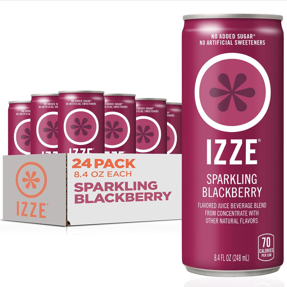 IZZE Blackberry sparkling juice can with bold berry flavor and refreshing fizz.