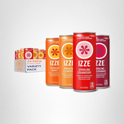IZZE bubbly lifestyle shot conveys refreshing mood, suitable for gatherings or solo moments.