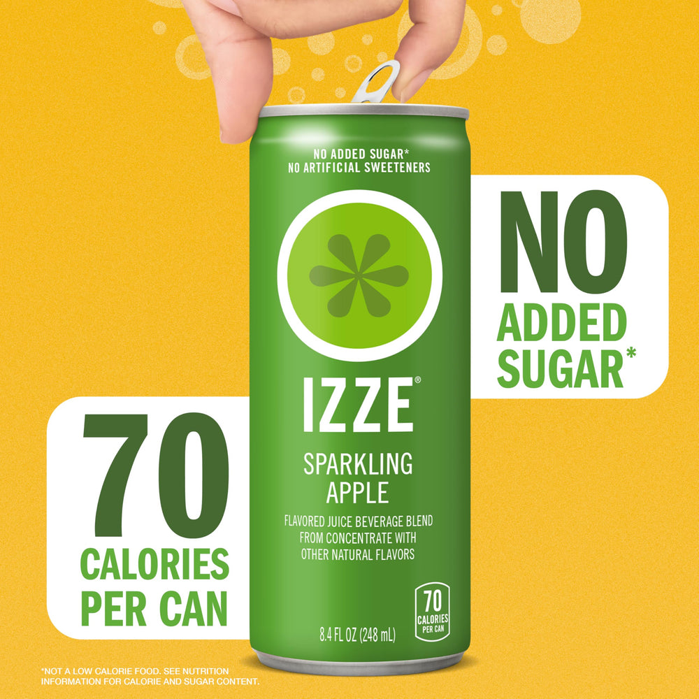 IZZE bubbly texture closeup conveys lively refreshment in every sip.