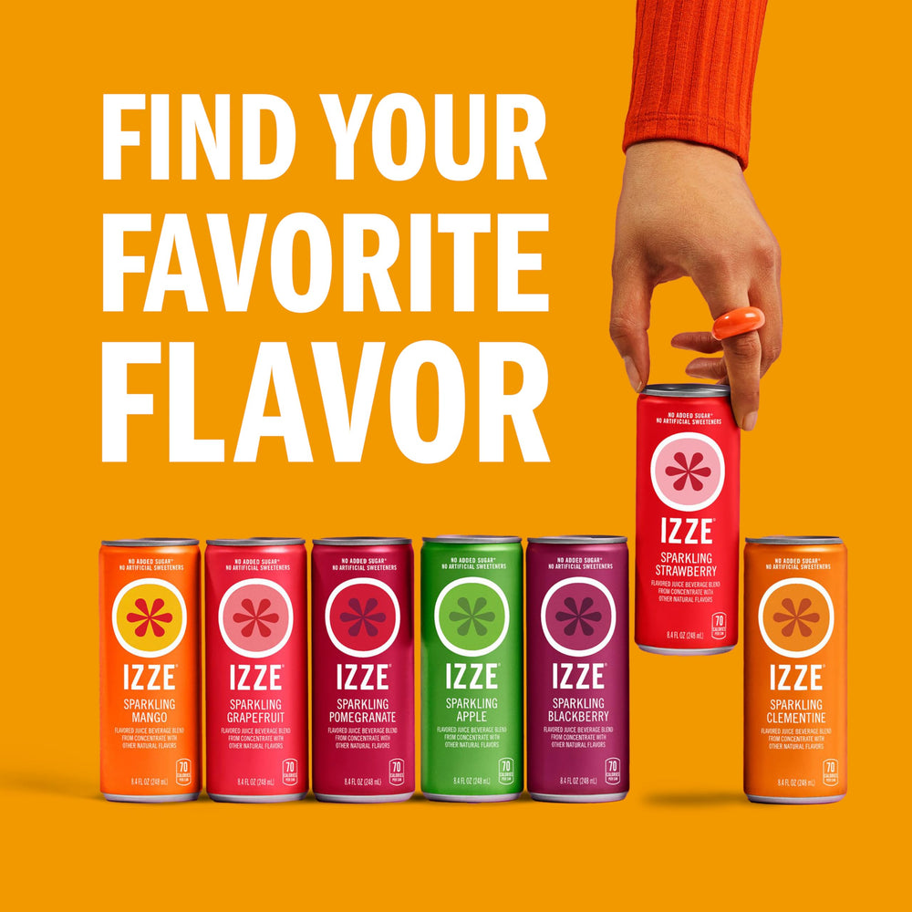 IZZE ingredients list can highlighting real juice and no added sugar