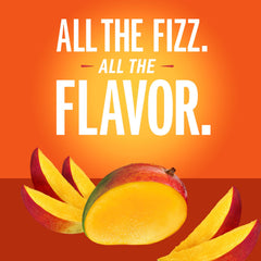 IZZE Mango Sparkling Juice label highlights non-GMO ingredients.
