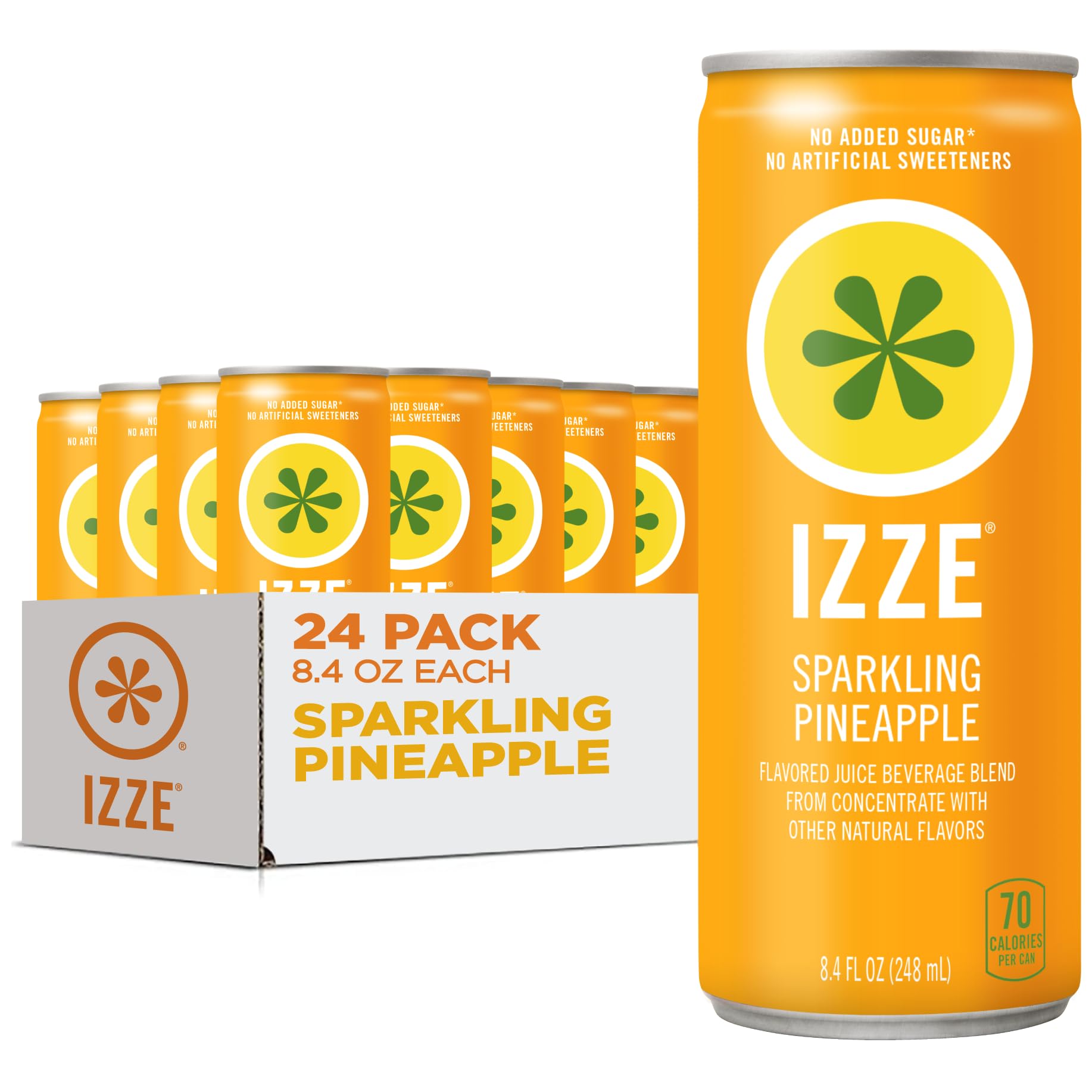 IZZE Pineapple Sparkling Juice bottle with real fruit flavor and bubbly refreshment