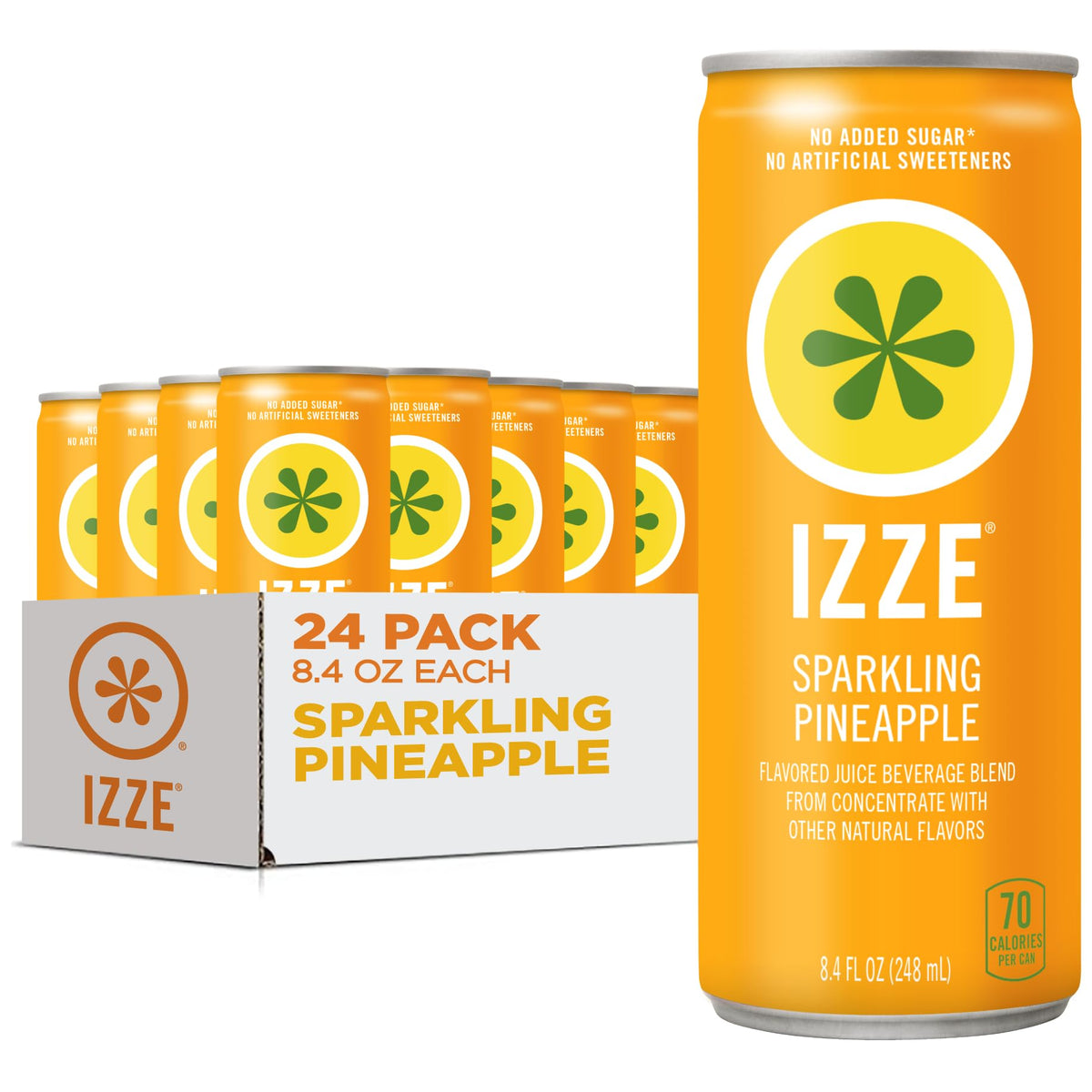 IZZE Pineapple Sparkling Juice bottle with real fruit flavor and bubbly refreshment
